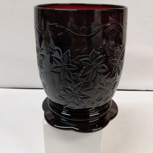 2 Ruby Red Glass Large Fantasia Candle Holder/Vase